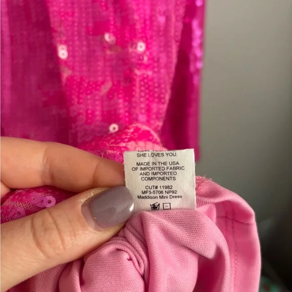Show Me Your Mumu Pink Maddison Mini Sequin Dress XL - Picture 6 of 7